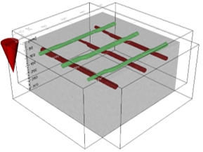 3D rebar map of a scanned RCC slab